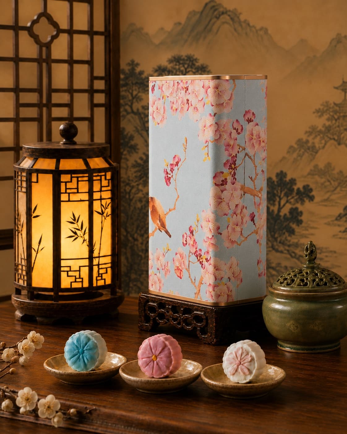 Cherry Blossom Moon Cake Gift Tin, right side