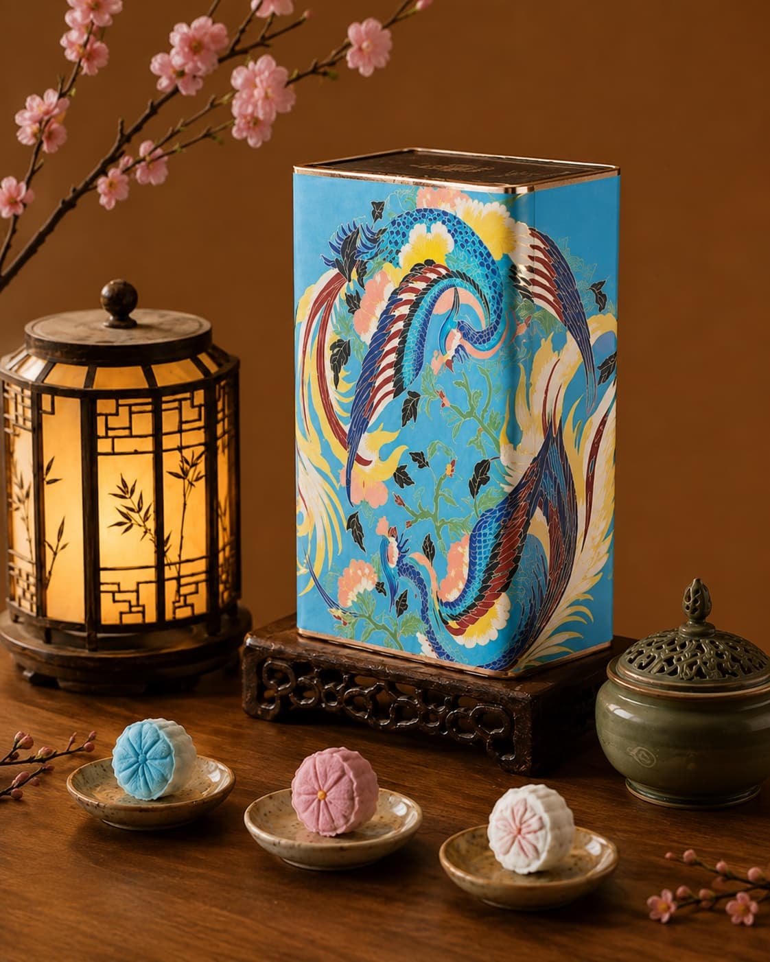 Dragon Moon Cake Gift Tin, front-left three-quarter view