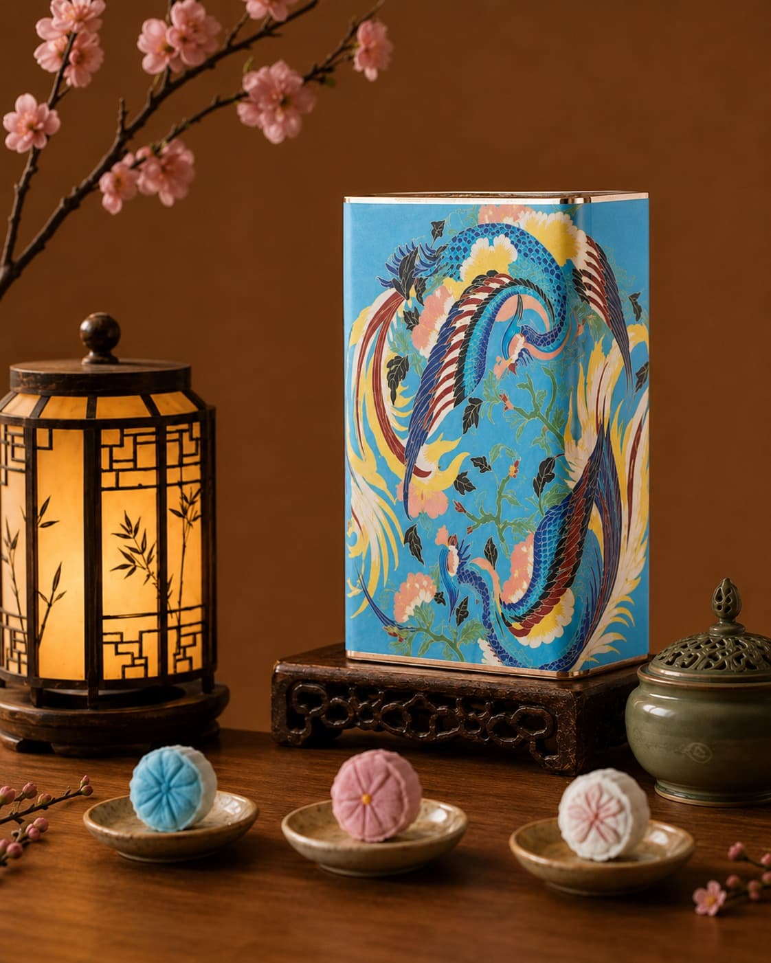 Dragon Moon Cake Gift Tin, front-right three-quarter view