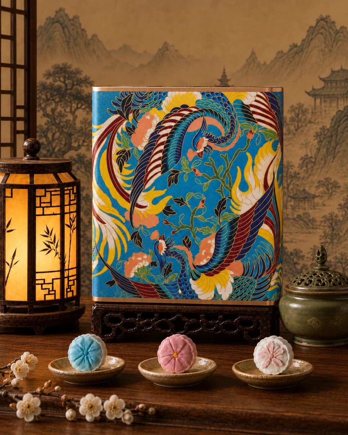 Phoenix Moon Cake Gift Tin, front view