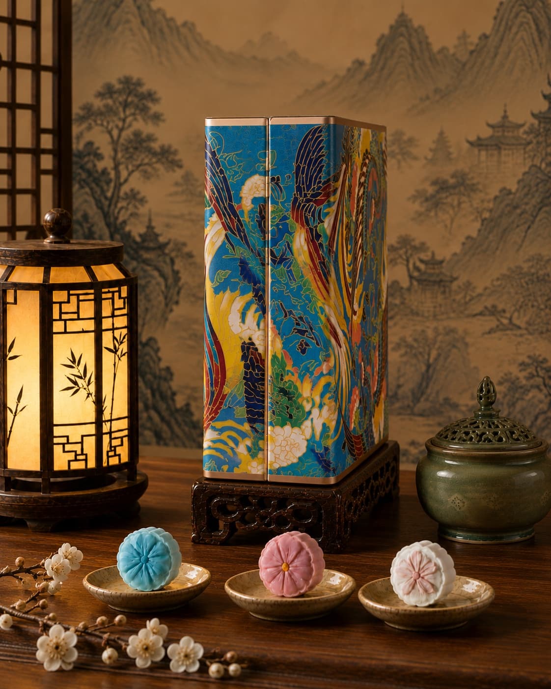 Phoenix Moon Cake Gift Tin, left side