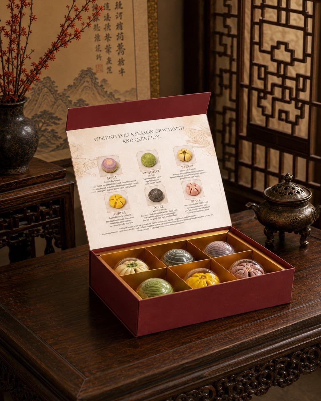 Signature Moon Cake Gift Box, front-right three-quarter view