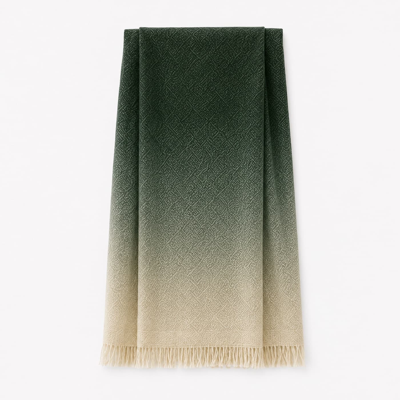 Forest Green Ombre Scarf, folded flat